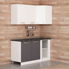 Minar 155Cm Köşe Mutfak Dolabı - Beyaz/Antrasit K155-A1