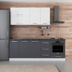 Minar 225 Cm Mutfak Dolabı Beyaz Antrasit 225-A3