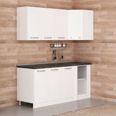 Minar 185Cm Köşe Mutfak Dolabı - Beyaz K185-B1