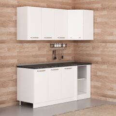 Minar 185Cm Köşe Mutfak Dolabı - Beyaz K185-B2