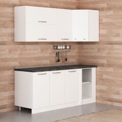 Minar 195Cm Köşe Mutfak Dolabı - Beyaz K195-B3