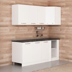 Minar 200Cm Köşe Mutfak Dolabı - Beyaz K200-B1