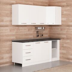 Minar 200Cm Köşe Mutfak Dolabı - Beyaz K200-B2