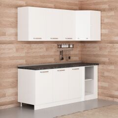 Minar 205Cm Köşe Mutfak Dolabı - Beyaz K205-B1