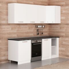 Minar 225Cm Köşe Mutfak Dolabı - Beyaz K225-B2