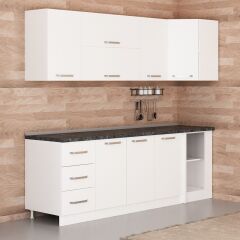 Minar 240Cm Köşe Mutfak Dolabı - Beyaz K240-B3