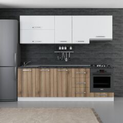 Minar 240 Cm Mutfak Dolabı Beyaz Dore 240-D6