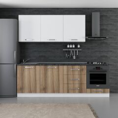 Minar 240 Cm Mutfak Dolabı Beyaz Dore 240-D7