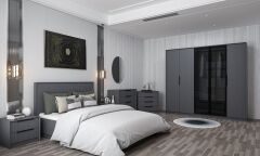 Kale Luxe Yatak Odası Takımı - Antrasit Set 4