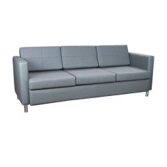 Jenna Antrasit Deri Üçlü Ofis Kanepesi