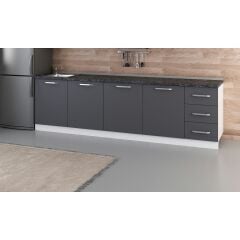 Minar 285 Cm Mutfak Dolabı Beyaz Antrasit 285-A2-Alt Modül