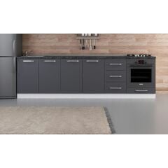 Minar 285 Cm Mutfak Dolabı Beyaz Antrasit 285-A6-Alt Modül