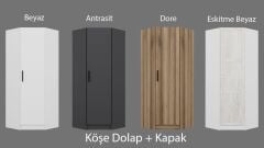 Kale Tek Kapaklı Köşe Zincir Dolap Antrasit - 190CM