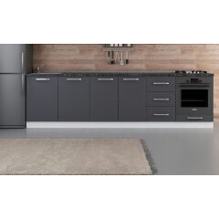 Minar 295 Cm Mutfak Dolabı Beyaz Antrasit 295-A3-Alt Modül