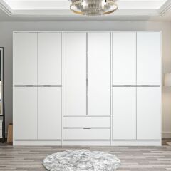 Elina 6 Kapaklı Dolap - Beyaz/Beyaz