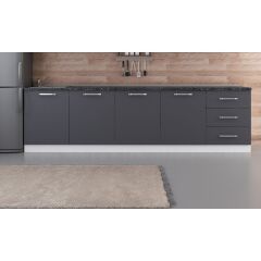 Minar 300 Cm Mutfak Dolabı Beyaz Antrasit 300-A3-Alt Modül