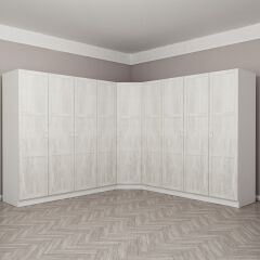 Kale Country 9 Kapak 4Ç Köşe Zincir Dolap - Eskitme Beyaz