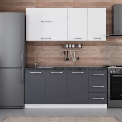 Minar 175 Cm Mutfak Dolabı Beyaz Antrasit 175-A2