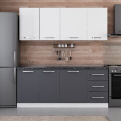 Minar 195 Cm Mutfak Dolabı Beyaz Antrasit 195-A1