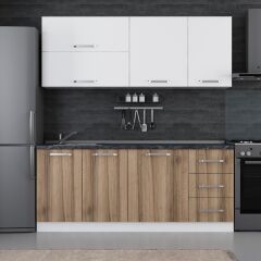 Minar 195 Cm Mutfak Dolabı Beyaz Dore 195-D2