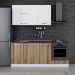 Minar 200 Cm Mutfak Dolabı Beyaz Dore 200-D6