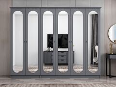 Kale 6 Kapak 6A 2Ç Dolap Antrasit - Mebran Defne Ayna Antr