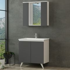 Nika Banyo Dolabı 85Cm Ay2K+2K1A+Etj Beyaz Antrasit