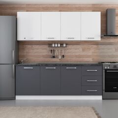 Minar 210 Cm Mutfak Dolabı Beyaz Antrasit 210-A1