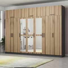 Minar Kale 7 Kapaklı 3 Aynalı 4 Ç Dolap Ve Yüklük Antrasit Dore