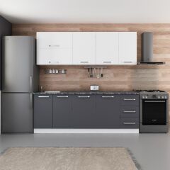 Minar 220 Cm Mutfak Dolabı Beyaz Antrasit 220-A2