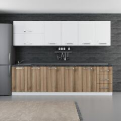 Minar 285 Cm Mutfak Dolabı Beyaz Dore 285-D1