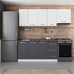 Minar 220 Cm Mutfak Dolabı Beyaz Antrasit 220-A5