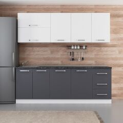 Minar 225 Cm Mutfak Dolabı Beyaz Antrasit 225-A1