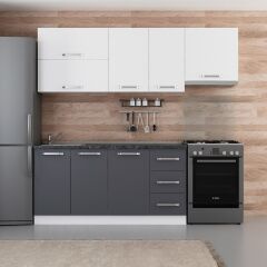 Minar 225 Cm Mutfak Dolabı Beyaz Antrasit 225-A4