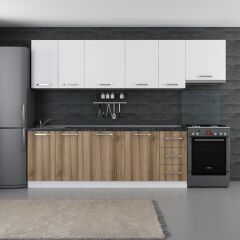 Minar 290 Cm Mutfak Dolabı Beyaz Dore 290-D4
