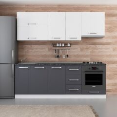 Minar 225 Cm Mutfak Dolabı Beyaz Antrasit 225-A5