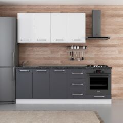 Minar 225 Cm Mutfak Dolabı Beyaz Antrasit 225-A6