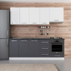 Minar 225 Cm Mutfak Dolabı Beyaz Antrasit 225-A8