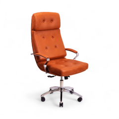 Enorm Kahverengi Süet Deri Makam Koltuğu