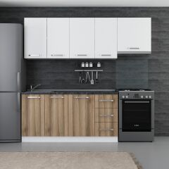 Minar 225 Cm Mutfak Dolabı Beyaz Dore 225-D7