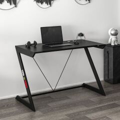 Zoned Metal Ayaklı Gaming Oyuncu Masası - Siyah