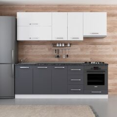 Minar 230 Cm Mutfak Dolabı Beyaz Antrasit 230-A5