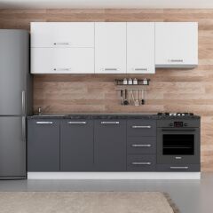 Minar 235 Cm Mutfak Dolabı Beyaz Antrasit 235-A8