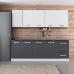 Minar 240 Cm Mutfak Dolabı Beyaz Antrasit 240-A1