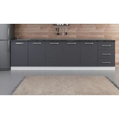 Minar 300 Cm Mutfak Dolabı Beyaz Antrasit 300-A2-Alt Modül