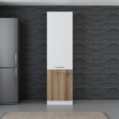 Minar 60 Cm Mutfak Boy Dolabı - Beyaz/Dore D60-D1