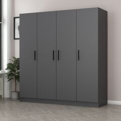 Minar Kale 4 Kapaklı 2 Çekmeceli Dolap Antrasit