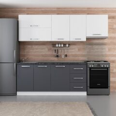 Minar 245 Cm Mutfak Dolabı Beyaz Antrasit 245-A5