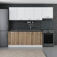 Minar 245 Cm Mutfak Dolabı Beyaz Dore 245-D8