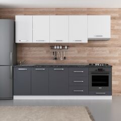 Minar 250 Cm Mutfak Dolabı Beyaz Antrasit 250-A5